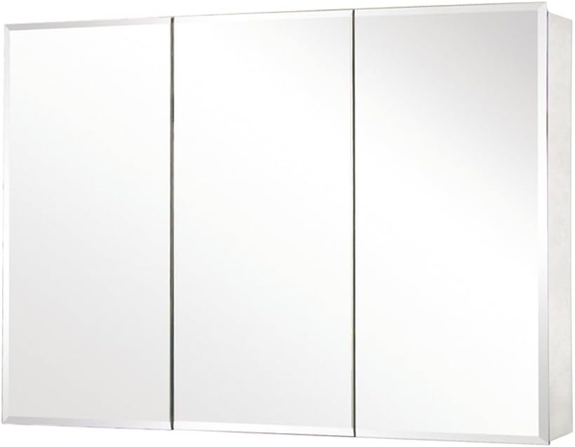 Pegasus SP4588 26-Inch by 48-Inch Tri-View Beveled Mirror Medicine Cabinet, Clear