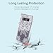 LK Case for Galaxy Note 8, [Shock Absorbing] White Henna Mandala Floral Lace Clear Design Printed Air Hybrid with TPU Bumper Protective Case Cover for Samsung Galaxy Note 8