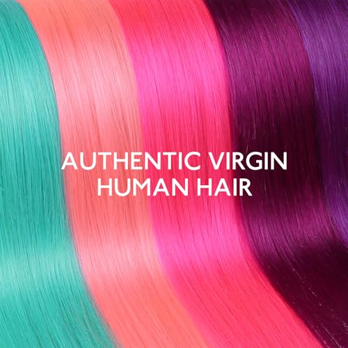 Image of WENNALIFE Red Clip in Hair Extensions Real Human Hair 35g 6pcs 14 Inch Colored Hair Extensions for Kids Women Colorful Hair Pieces Pop-up Style Straight Extensiones De Cabello Humano Con Clip
