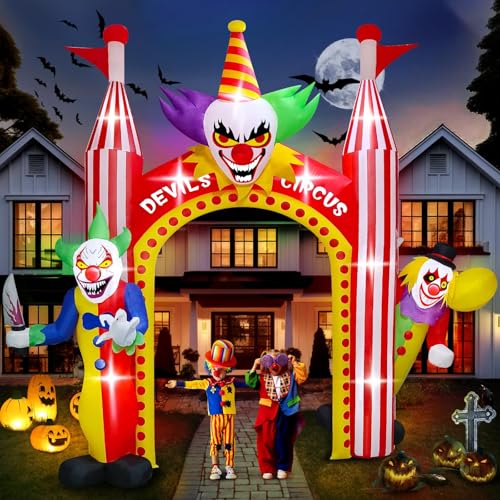 Kalolary 12 Pies Hinchable Halloween Decoracion, Arco De Payaso Gigante Hinchable Halloween Exterior Decoracion Para Exteriores Interiores Jardines De Fiesta De Halloween Kalolary 12 Pies Hinchable Halloween Decoracion, Arco De Payaso Gigante Hinchable Halloween Exterior Decoracion Para Exteriores Interiores Jardines De Fiesta De Halloween