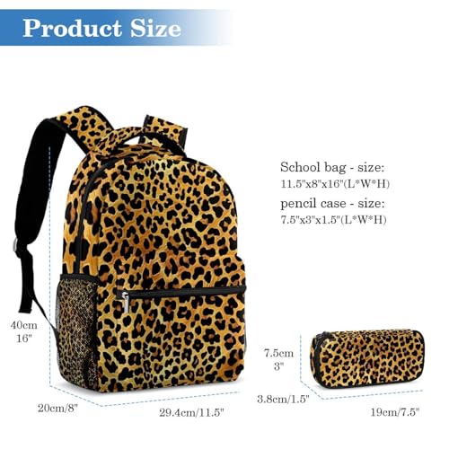 Cartable imprimé léopard classique et durable pour étudiants - 2