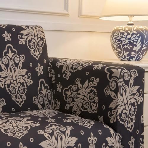 Image of House of Quirk House Of Quir Universal Sectional 140 Gsm Sofa Covers L-Shape Slipcover 2Pcs Elastic L-Type Chaise Sofa Furniture Protector(Cambric Black)