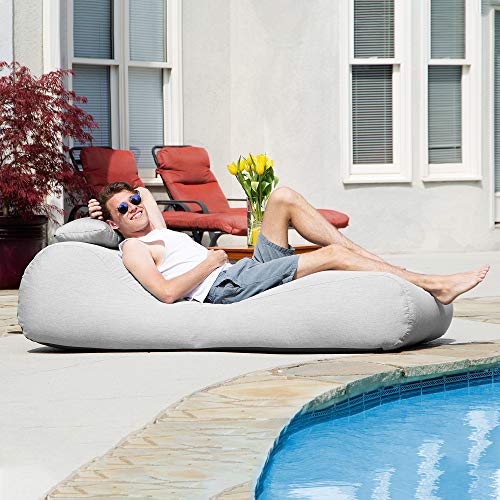 Jaxx Arlo Outdoor Bean Bag Sun Lounger | Pool Patio Chaise Recliner |, Granite #TOP5