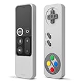 elago R4 Retro Apple TV Remote Case Compatible with Apple TV Siri Remote 1st Generation - Classic Controller Design [Non-Functional], Lanyard Included [US Patent Registered] (Light Grey)