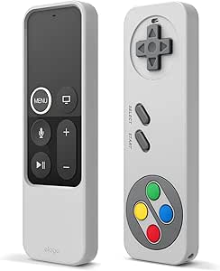 elago R4 Retro Apple TV Remote Case Compatible with Apple TV Siri Remote 1st Generation - Classic Controller Design [Non-Functional], Lanyard Included [US Patent Registered] (Light Grey)