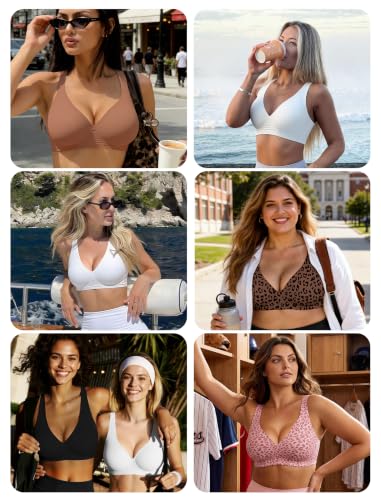 Image of Deep V Jelly Bras for Women Wireless Push Up Bralette Seamless Supportive