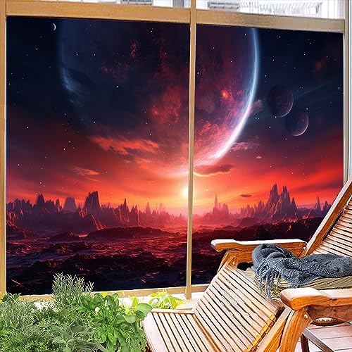 Vinilo Decorativo para Ventana Tema Espacio 35.4x63 pulg x2 miniatura 4
