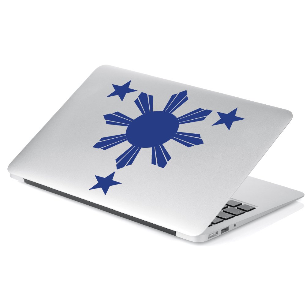 Amazon.com - Philippines Flag 1 Sun and 3 Stars Logo. Filipino  Decal/Sticker for Car Window, Laptop, Motorcycle, Walls, Mirror and More.  SKU: 574 (4" Height, Blue) -