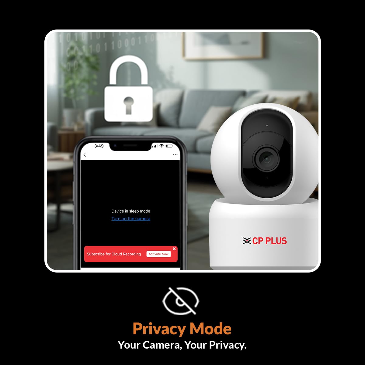 CP PLUS 3MP Smart Wi-Fi CCTV Camera | 360° Pan & Tilt | CTC Cyber Secure Tech | View & Talk | Smart Detection Suite | Night Vision | Cloud Storage | Supports OK Google | CP-E35Q 2