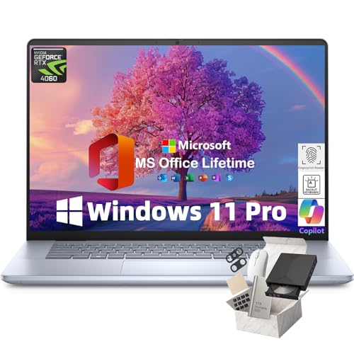 Dell Inspiron 16 Plus Laptop Computer, 2.5K 2560x1600, 120Hz, IPS, Intel Ultra 7-155H 16-Core up to 4.8GHz, NVIDIA RTX 4060 8GB GDDR6 w/Office Lifetime & Accessories Kit (64GB RAM | 4TB SSD)