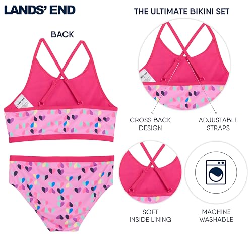 Image of Lands' End Girls' Swim UPF 50+ Adjustable Strap Bikini Set