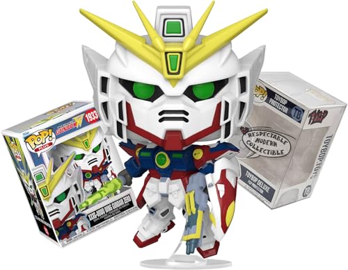 Funko Plus XXXG-00W0 Zero + ToyBop Protector: Mobile Suit Gundam Wing Pop! Animation Vinyl Figure (Bundled with Pop Protector Collector Case Box Gift Set)