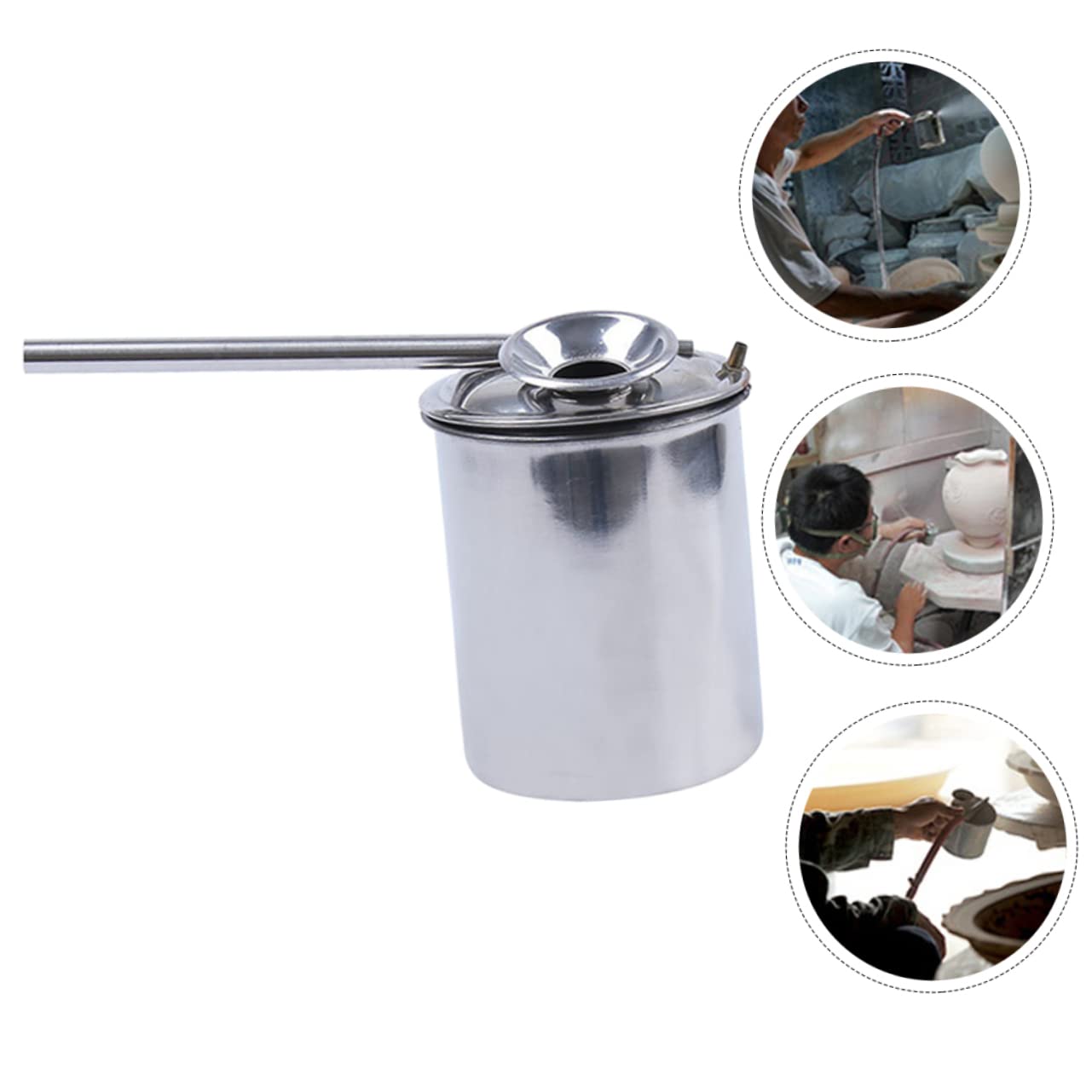 SEWACC 3 Herramientas Para Pintar Cerámica De Acero Inoxidable Para Esmaltar Cerámica Para Artistas De Cerámica.