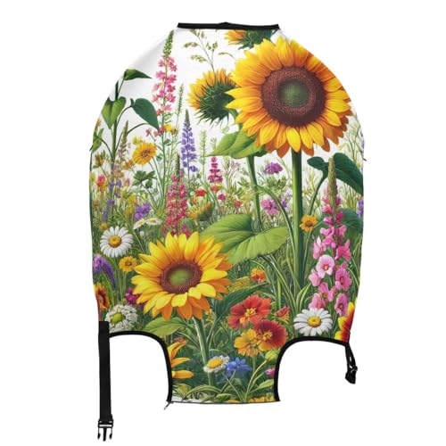 CHIFIGNO Wildflower Sunflower Carry on Protector Cover Elastic Luggage Cover with Concealed Zippers for 18-32 Inch Luggage M Fits 22-24 Inch2