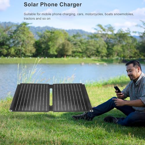 40W Solar Panel Charger ETFE Monocrystalline 5V Dual USB Portable Solar Panel for Outdoor Activities