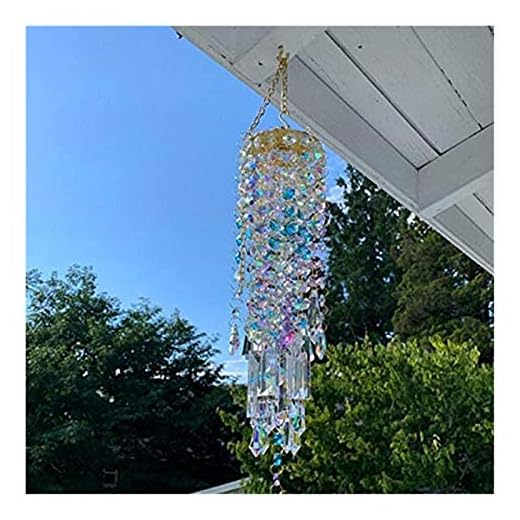 ZYuan Glass Colorful Crystal Wind Chimes, Glass Rainbow Maker for Window, Wind Chime Sun Catcher Chandelier Wind Chimes Crystal Prisms Hanging Suncatcher Pendant Home Decor (Color : B)