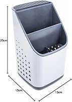 BOAA Fresh Evőeszköz Rendszerező Szett - Konyhai Eszköztartó Mosogatóhoz, Fehér-Szürke, 3 Részes, BPA-mentes Műanyag, Könnyen Tisztítható 10