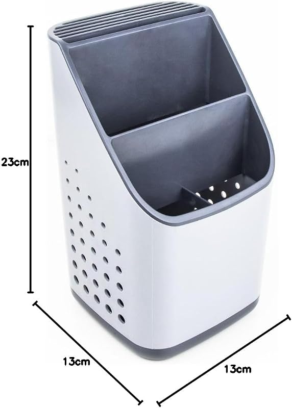 BOAA Fresh Evőeszköz Rendszerező Szett - Konyhai Eszköztartó Mosogatóhoz, Fehér-Szürke, 3 Részes, BPA-mentes Műanyag, Könnyen Tisztítható