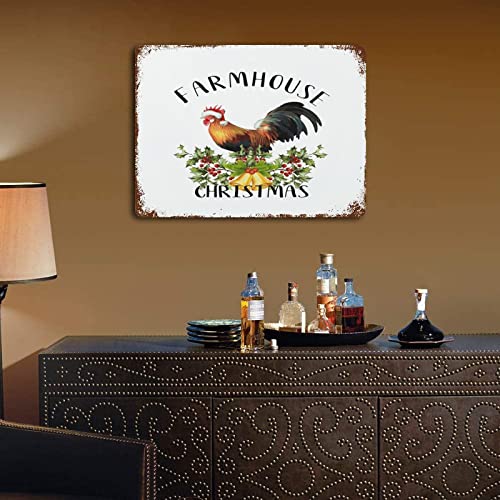 Wodevor Country Farm Animal Rooster Aluminum Sign Metal Signs Vintage Farmhouse Christmas Farm Animal Rooster Tin Plaque Plate Retro Vintage Man Cave Decor 12"X16" #TOP4