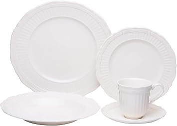 Red Vanilla Tuscan Villa Soup Bowls 14oz, Set of 4, 1, White