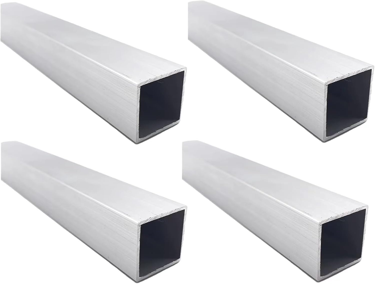 Aluminum Square Tubing 4Pcs 50mm x 50mm x 120mm Long Wall Thickness 4mm, 4 Pack Aluminum Structural Square Tube 2 x 2 x 0.16 x 4.72" inch
