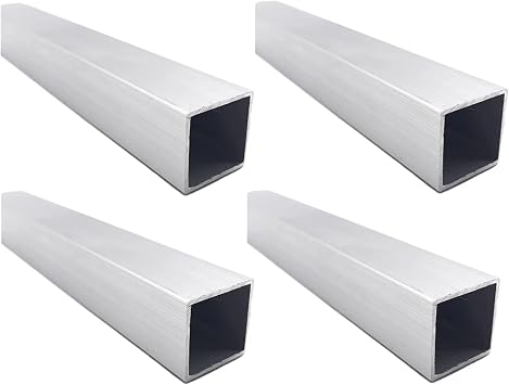 Aluminum Square Tubing 4Pcs 50mm x 50mm x 150mm Long Wall Thickness 2mm, 4 Pack Aluminum Structural Square Tube 2 x 2 x 0.08 x 5.91" inch