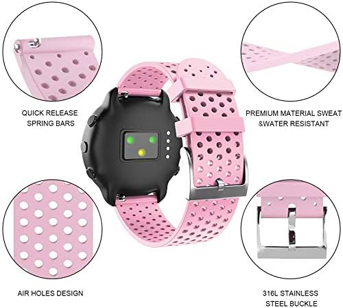 ANCOOL Compatible with Garmin Vivoactive 3 Band 20mm Soft Silicone Band Sport Strap Replacement for Galaxy Active 2/Galaxy Watch 3 41mm/Galaxy Watch 4 40mm 44mm Smartwatches (Large,Pink)