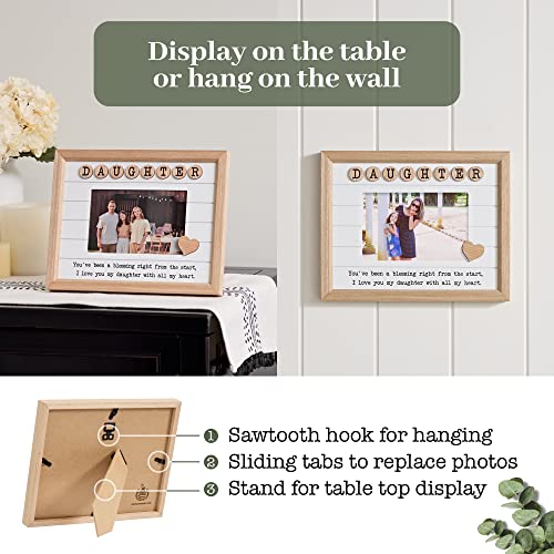 Bower Barn Daughter Gifts - Daughter Picture Frame - Birthday Gifts For Daughter From Mom Or Dad - Mother And Daughter Gifts For Daughter In Law, Step Daughter - Picture Frame, Keychain And Card #TOP3