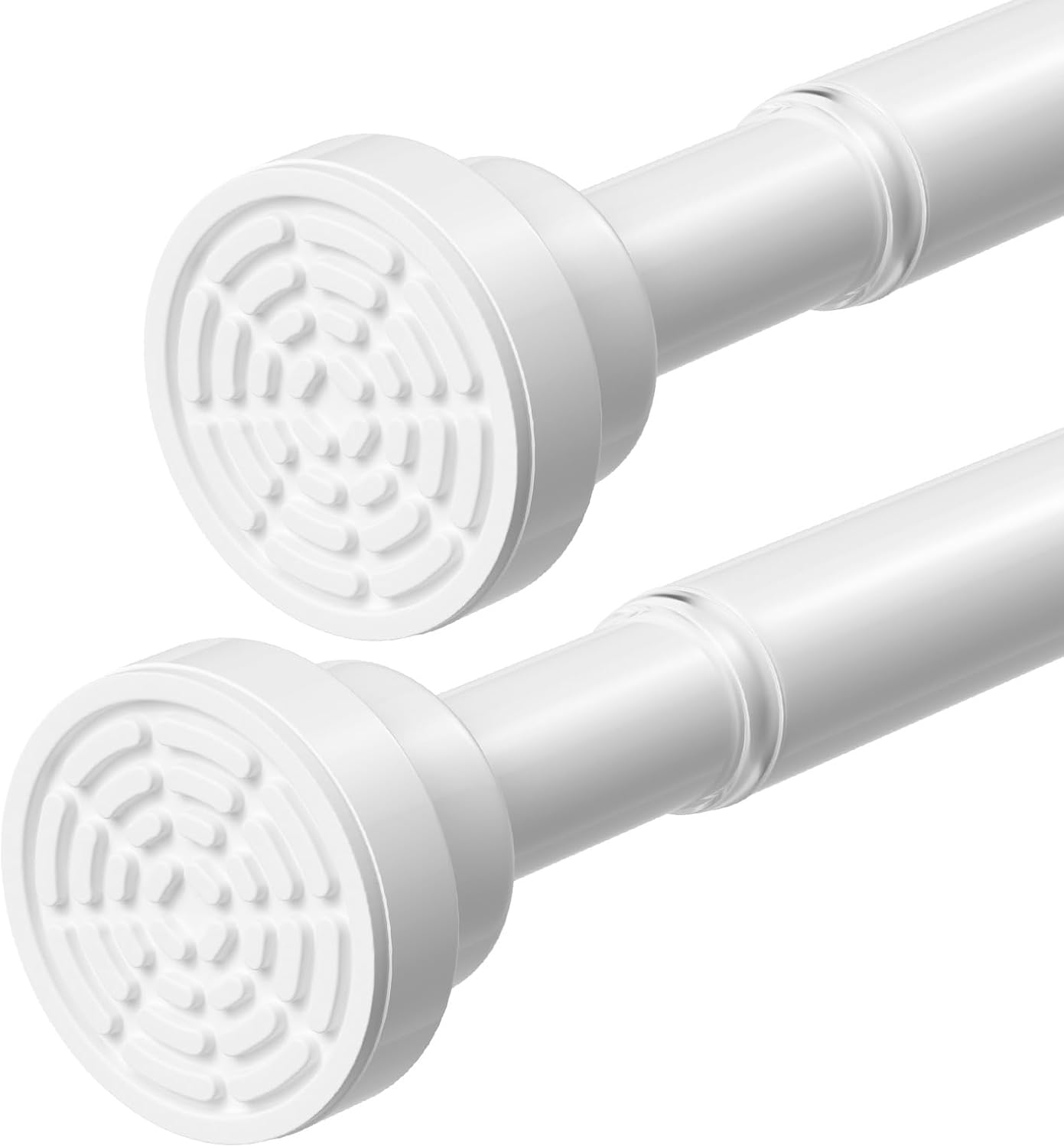 2Pack Tension Curtain Rod 30-63Inch White Shower Curtain Rods for Windows Shower Rod Adjustable Curtain Rod No Drilling Spring Curtain Rod Tension Rods for Bathroom,Closets,Doorway,kitchen