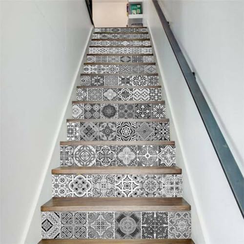 Autocollants d'escalier 3D imitation céramique : rénovation rapide et lavable