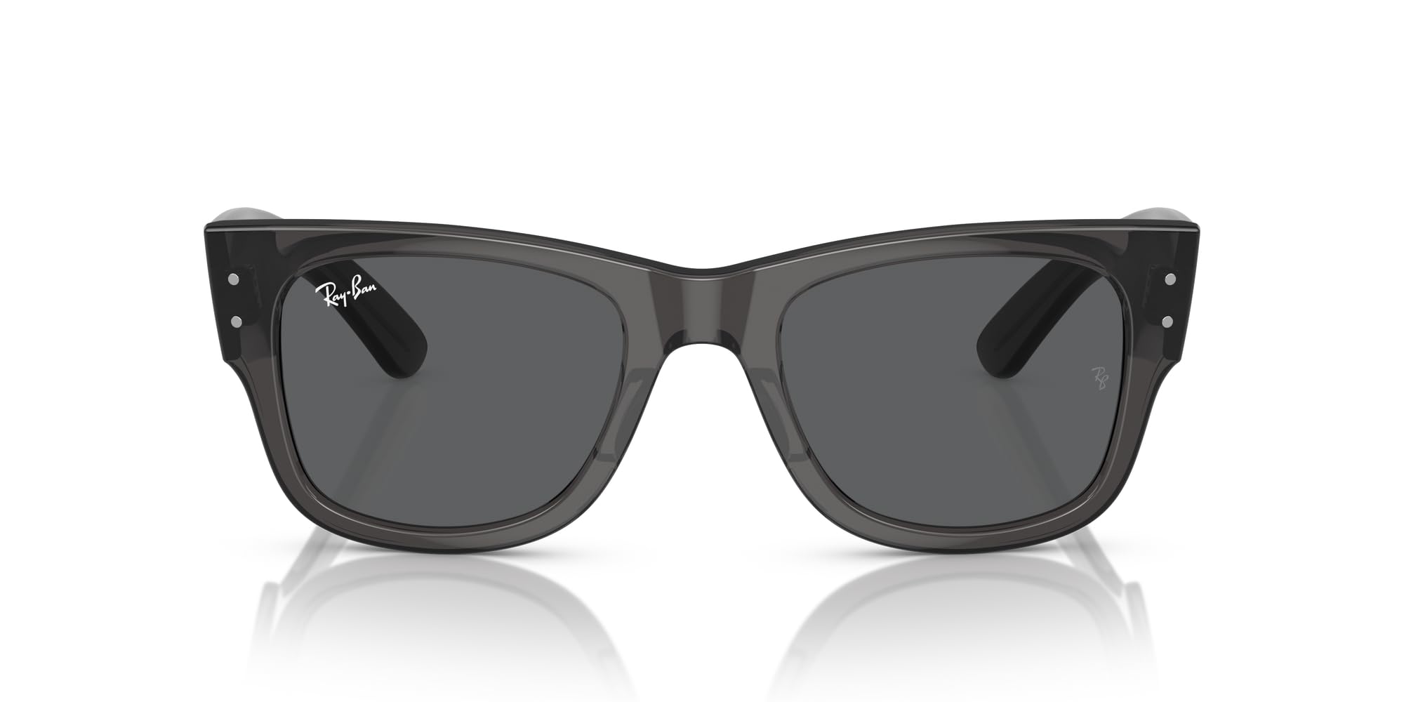 Ray-​Ban RB0840S Mega Wayfarer - Gafas de sol cuadradas, Negro transparente/​gris oscuro, 51 mm