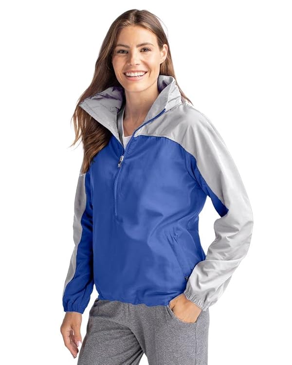 Cutter & Buck Womens Charter Eco Recycled Anorak Jacket Windbreaker, Red/Polished, Large US by Cutter & Buck - Image 7