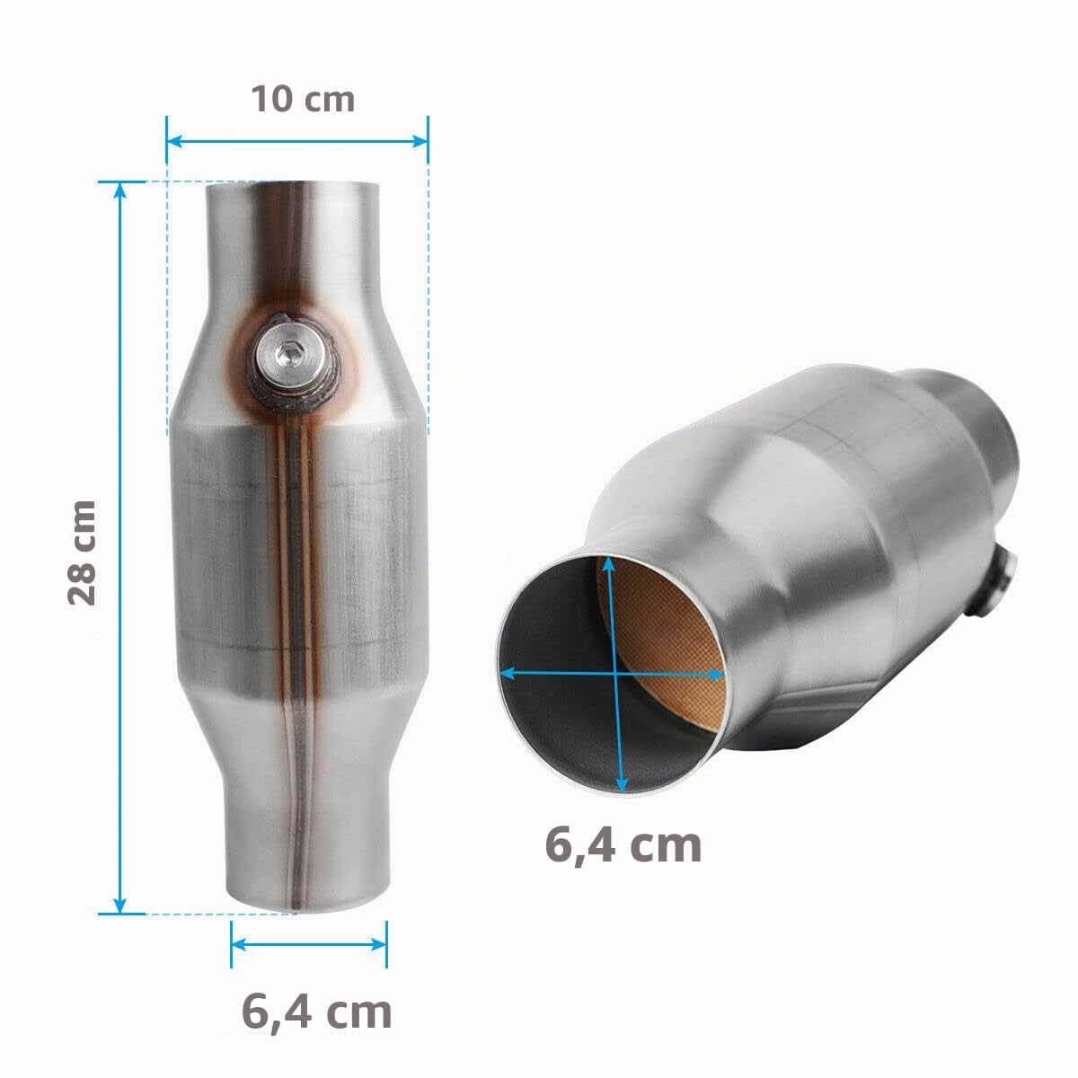 1 PièCes SéRies 2.5 Pouces Filé Convertisseur Catalytique Universel Haut DéBit en Acier Inoxydable 425250 Convertisseur Catalytique D'éChappement