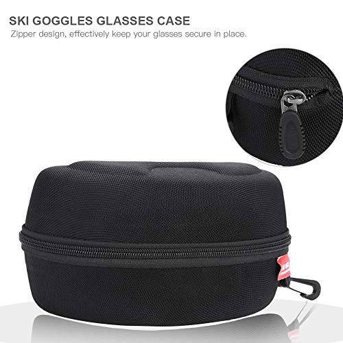 Tbest Custodia Maschera Sci,Custodia Sostituzione per Occhiali,Occhiali da Sci da Box Snow Goggles Case Eva Occhiali da Sci Custodia Protettiva Rigida Borsa da Snowboard Custodia Nera