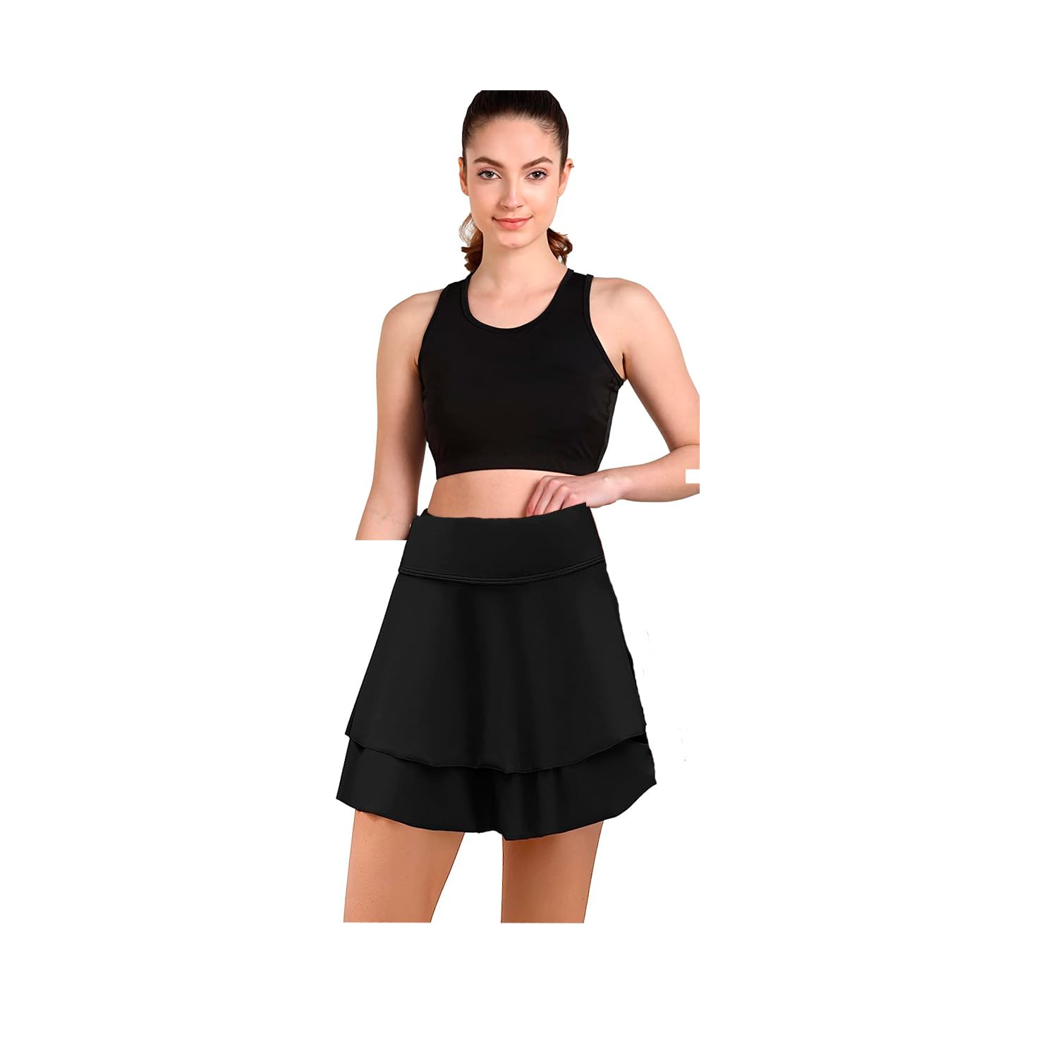 Sports Swimwear Swimsuit Two Piece Swim Skirt with Crop TOP/Bra for Women