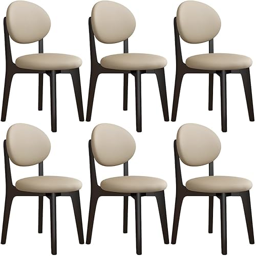 Miniatura 54 de YVYKFZD Juego de sillas de comedor, sillas de cocina de madera maciza, silla de comedor de granja con respaldo curvo, silla tapizada de cuero para