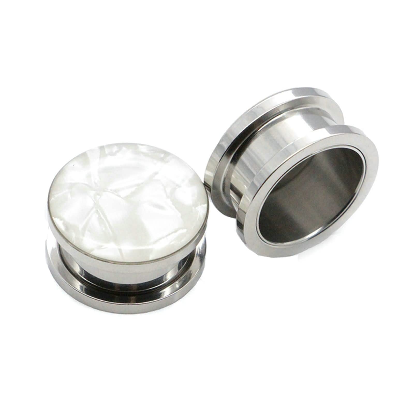 Daesar Ohr Plug Edelstahl, Tunnel 4-25MM zum Schrauben Silber Ohrringe Piercing Ohr Expander Set
