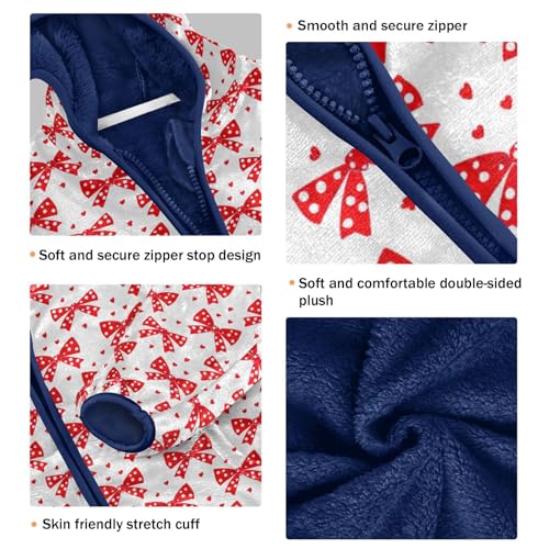 Red Bow Boys Fleece Coat,Children's Zip-Up Hoodie Jacket,Baby Warm Fashion Outerwear 3-10T,A1133833