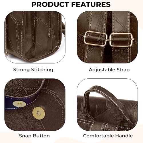 Image of Kraptick Stylish Casual Backpack | PU Leather Laptop Bag for Office, College & Travel | Lightweight & Spacious Daypack | Fits 13.3 inches Laptop | Fashionable & Durable Backpack for Women