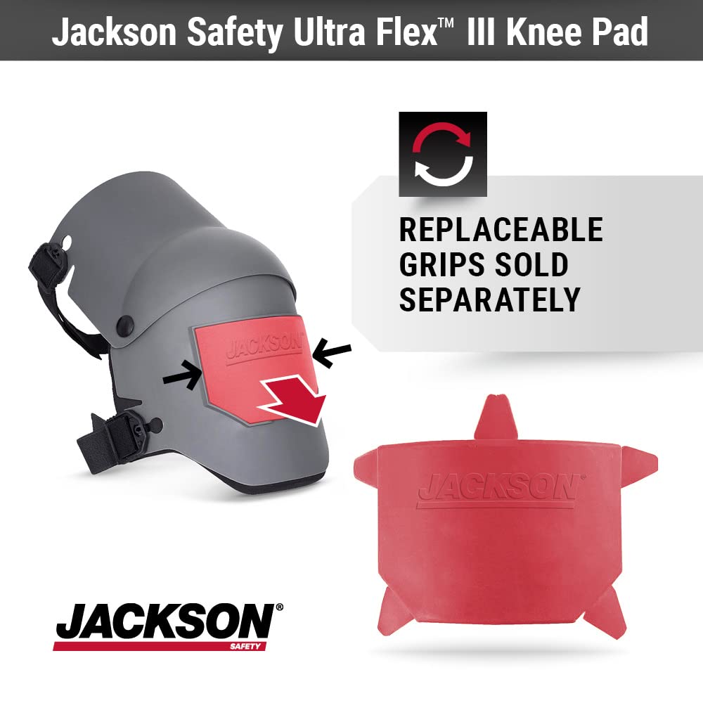 JACKSON Safety 95110 Ultra-Flex wysokiej jakości ochronne trwałe antypoślizgowe ochraniacze na kolana do pracy, ogrodnictwa, podłóg lub DIY, szary