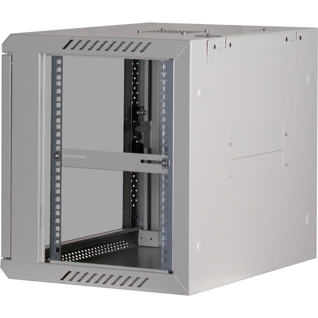 Rockstable 9HE Netzwerkschrank, Serverschrank - 19 Zoll Wandmontage - (BxTxH) 600x440x503mm mit Glastür - Weiß - Abschließbar - Vormontiert - Traglast 60kg