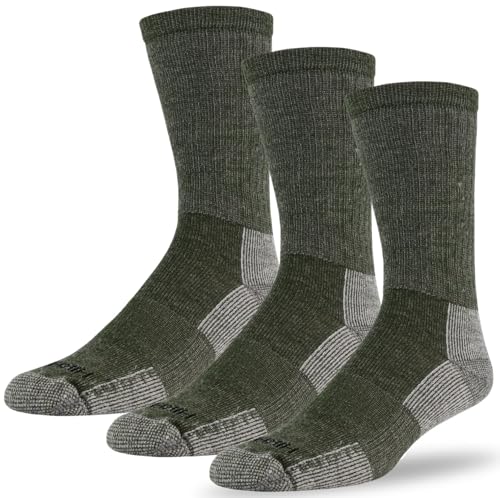 J.B. Field's Hiker GX 74% Merino Wool Hiking Crew Sock, All Season, Trekking & Outdoor Activity, 3 Pairs