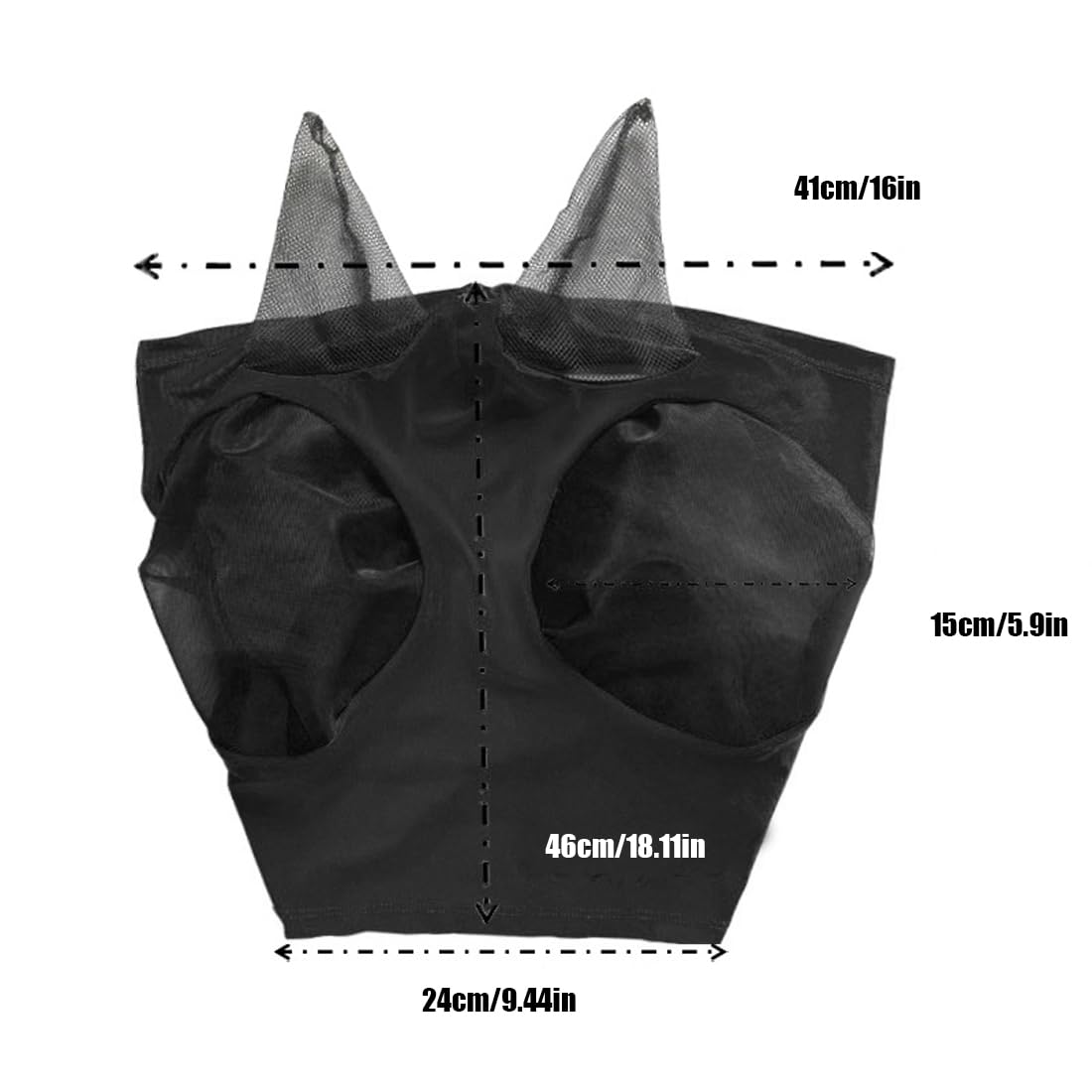 Maschere protettive per cavalli Maschera antimosche per cavalli Protezione UV Protezione antizanzare con protezione per le orecchie (nero)