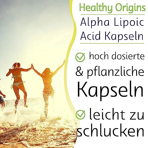 Alpha-Liponsäure Healthy Origins – Vegane Kapseln mit 600 mg Alpha-Liponsäure
