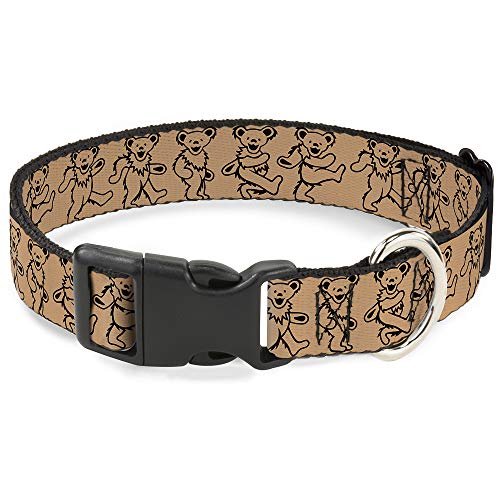 Buckle-Down Dog Collar Plastic Clip Dancing Bears Tan Black 8 to 12 Inches 0.5 Inch Wide, PC-WGD003-NM by Buckle-Down - Used condition - US$15.91