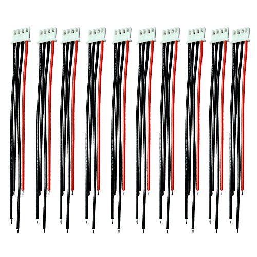 Boladge 3S 4 Pines Cargador de Balance de Batería Cable de Silicona 15CM 22AWG Cable Conector Equilibrio JST XH Conector Adaptador para RC Lipo Batería(3S) Cover