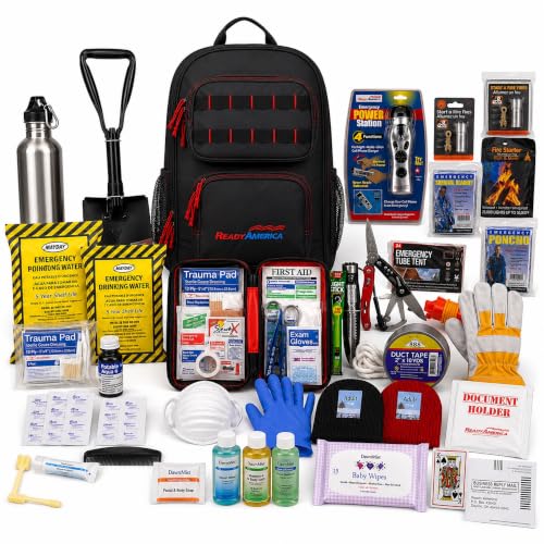Ready America 72 Hour Elite Emergency Kit, 2-Person, 3-Day Backpack, Includes First Aid Kit, Survival Blanket, Emergency Food, Portable Disaster Preparedness Go-Bag for Earthquake, Fire, Flood