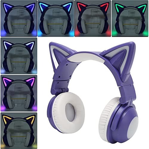 Yunseity Cuffie Bluetooth Cat Ear, Cuffie
