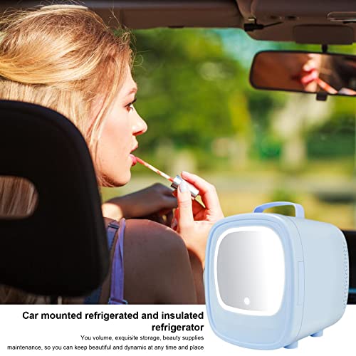 Frigorífico Skincare com Espelho LED | 6L Geladeira para Cuidados com a Pele com Porta de Espelho Ge