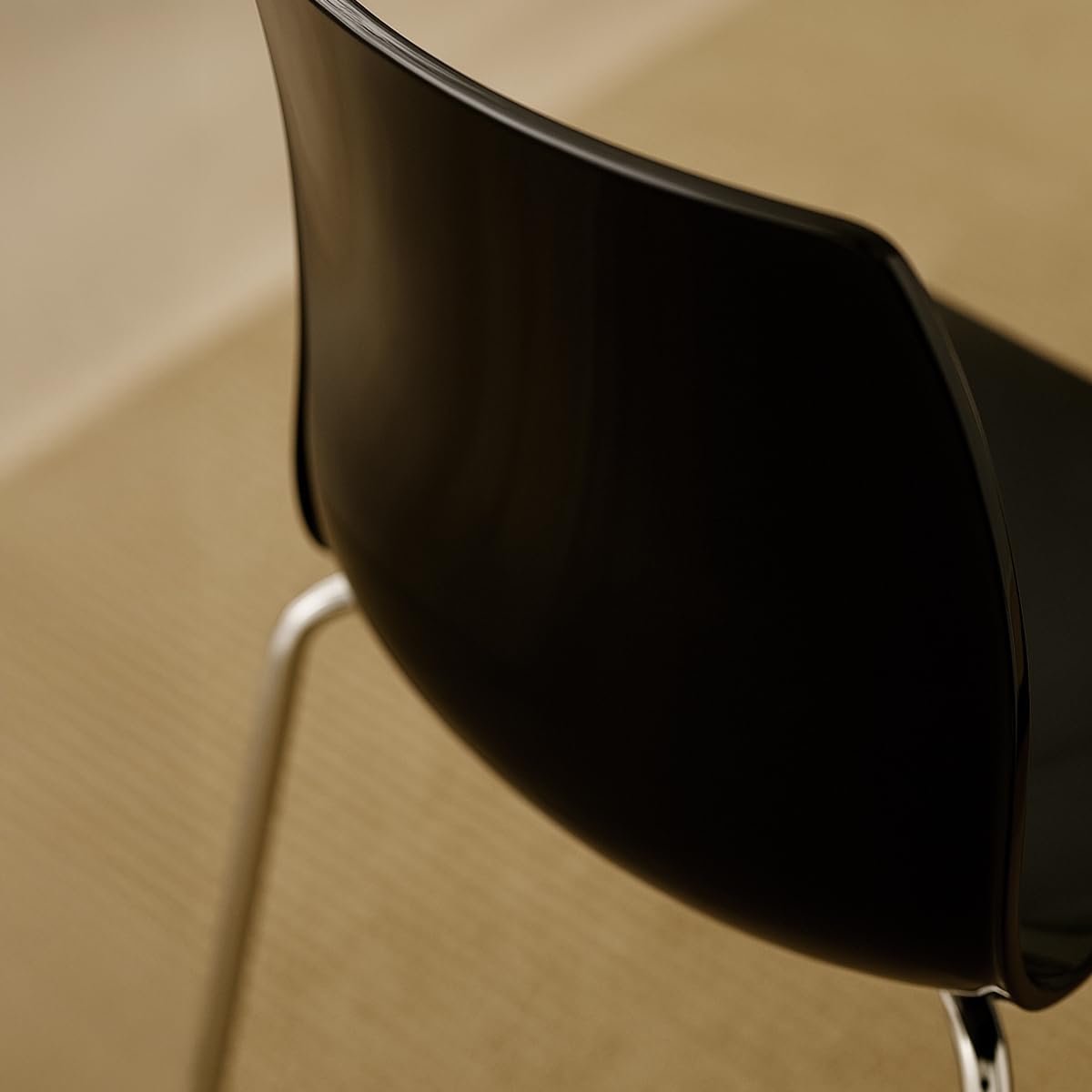 Sedie bar cucina gambe acciaio impilabile Lollipop Grand Soleil - Nero